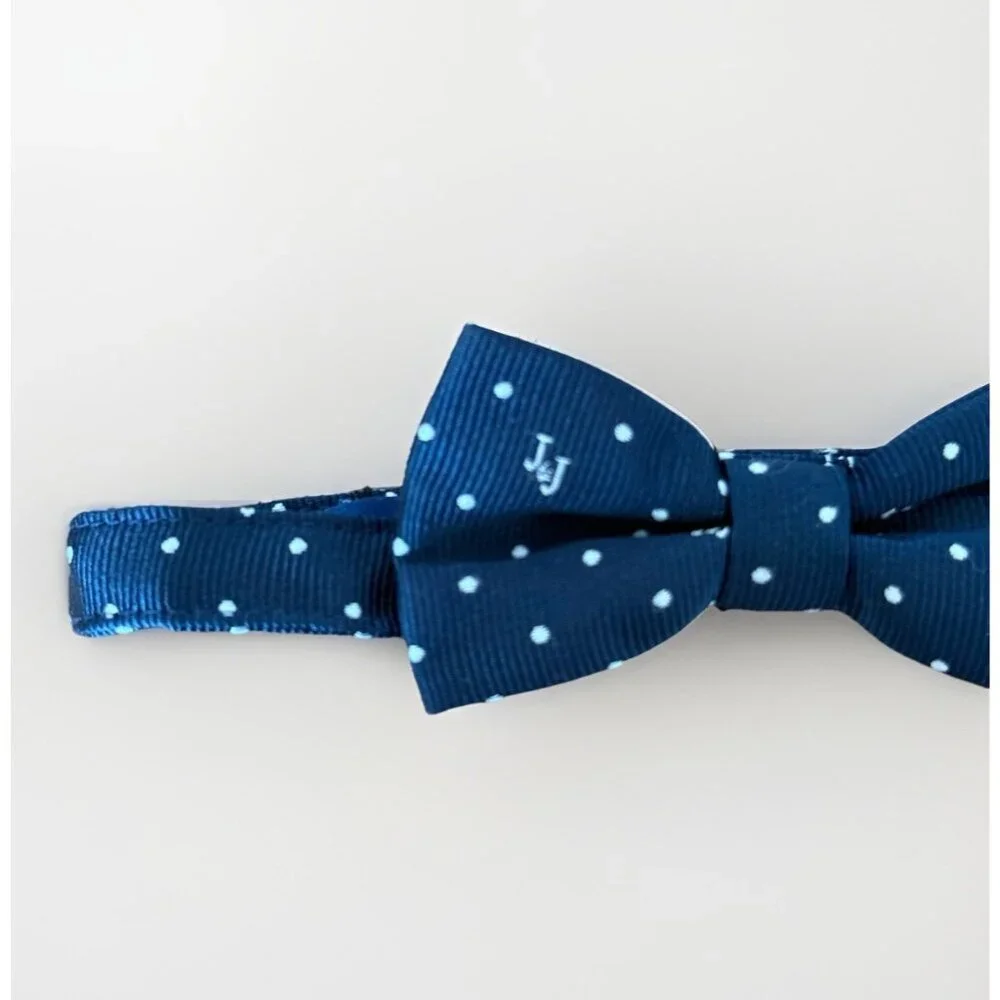 Janie and Jack Bow Tie blue Logo polka‎ dot Infant Toddler Bowtie Classic Preppy